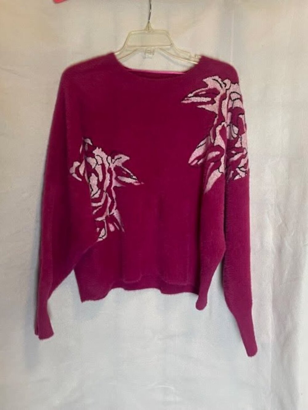 EUC Calligraphie Anthropologie Women's Dark Pink Soft Sweater size XL